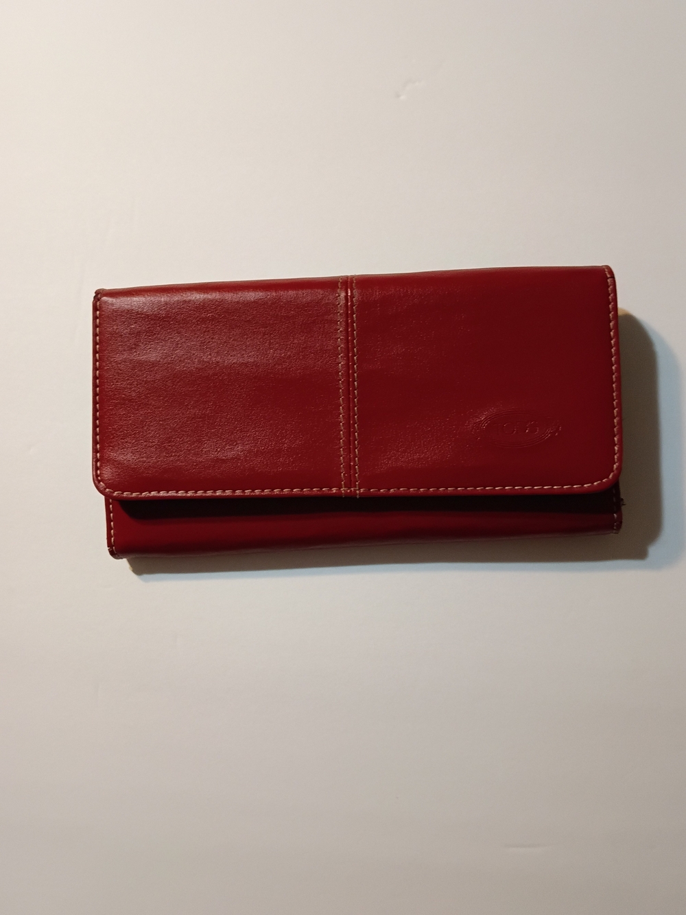 Tod's Red Leather Fold-Over Women's Wallet